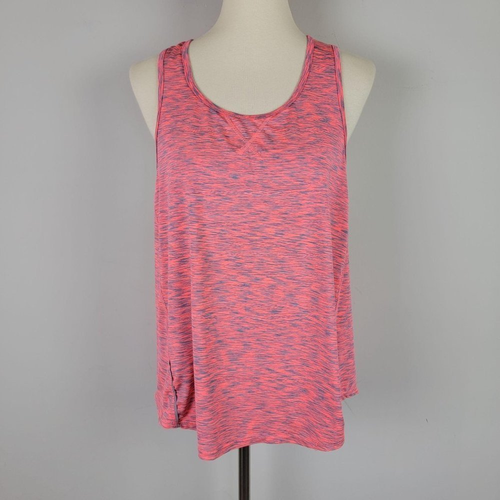 Athleta Bright Orange Gray Racerback Tank Top M